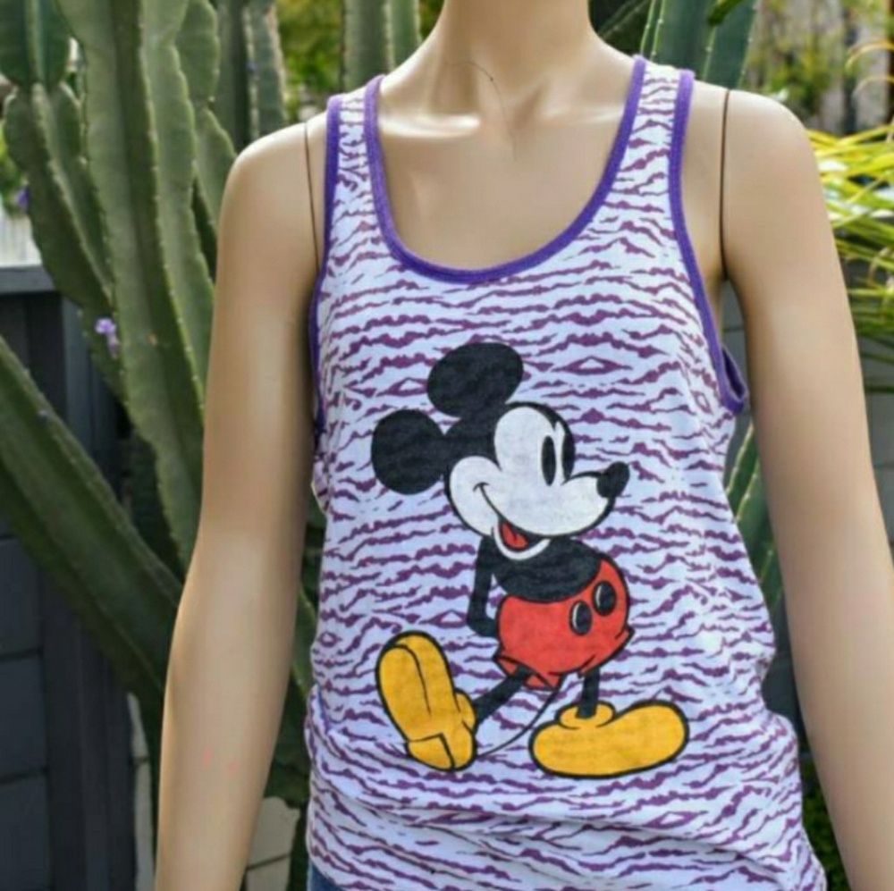 90s zebra Mickey Mouse tank top XL.